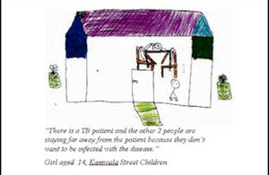 Drawing by a Zambian street child describing the stigma experienced by TB sufferers