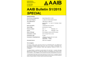 AAIB Special Bulletin S1/2015