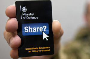 The defence community's Think Before You Share page