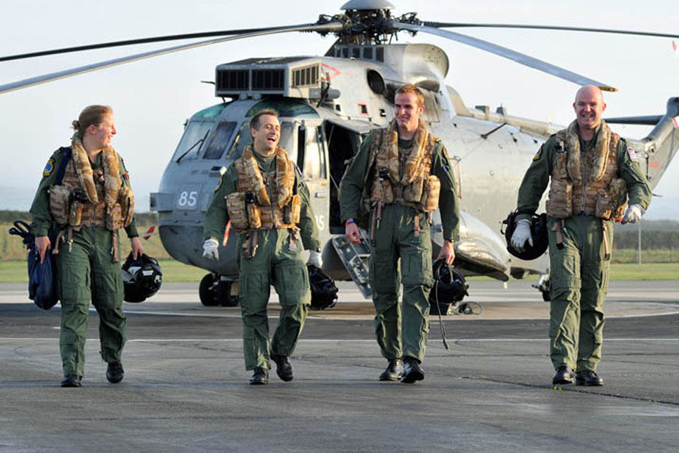 857 Naval Air Squadron aircrew return to RNAS Culdrose