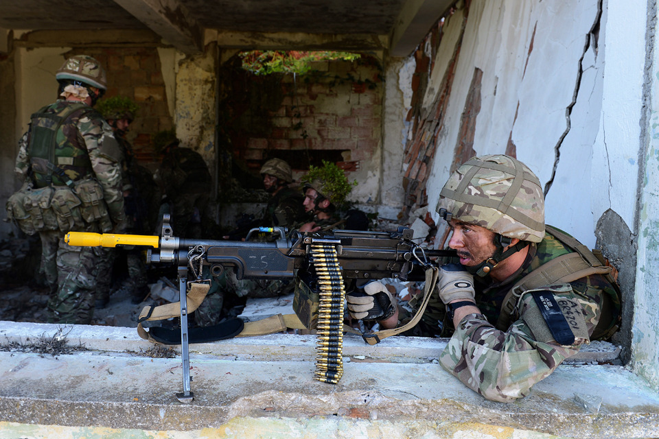Royal Marines launch amphibious raid on abandoned submarine base