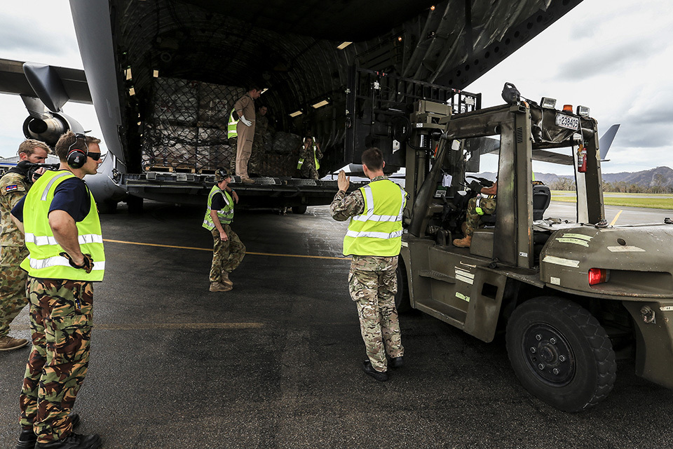 RAF flies UK relief supplies into Vanuatu