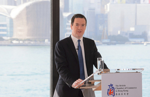 The Chancellor emphasised the special ties between the UK and Hong Kong in a major speech to the British Chamber of Commerce.