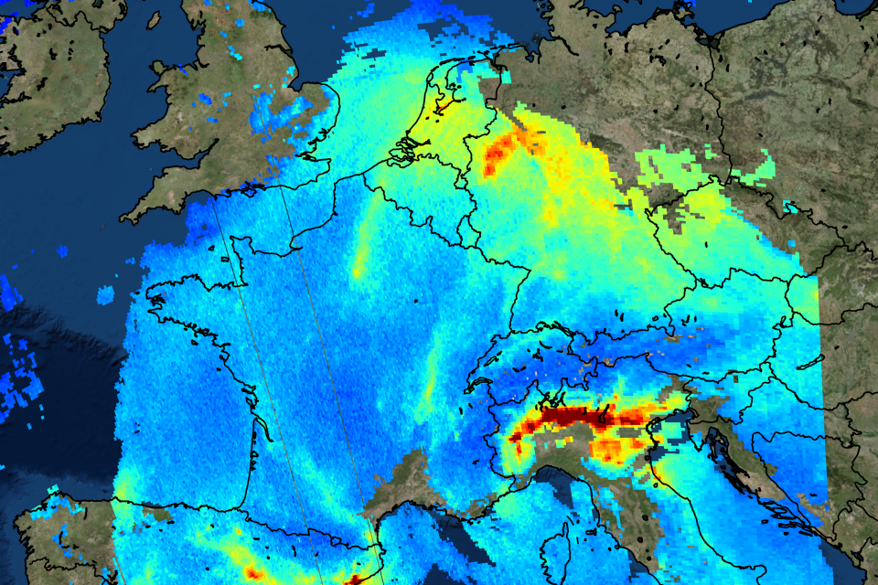 One of the first images from the Copernicus Sentinel-5P