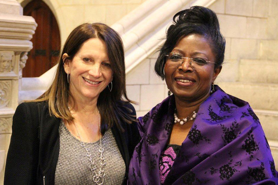 Efua Dorkenoo with UK International Development Minister Lynne Featherstone. Picture: Lindsay Mgbor/DFID