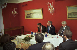 Michael Fallon with Giles Paxman during his visit to Madrid