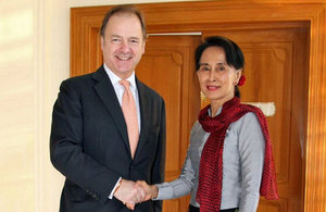 Hugo Swire and Aung San Suu Kyi