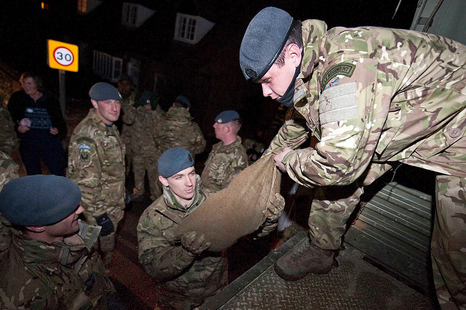 Armed forces flood relief work