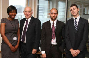 Vince Cable with BIS apprentices