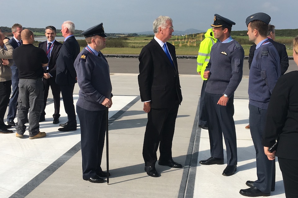 The Defence Secretary met with personnel from RAF Valley this afternoon in North Wales.