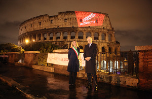 On. Lavinia Mennuni and Ambassador Christopher Prentice at the Colosseum