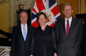 British Honorary Consul in Valparaíso, Mr. Iain Hardy; Ambassador Fiona Clouder and Mr. Jeremy Richards.