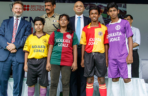 Sajid Javid launching a Kolkata Goalz programme