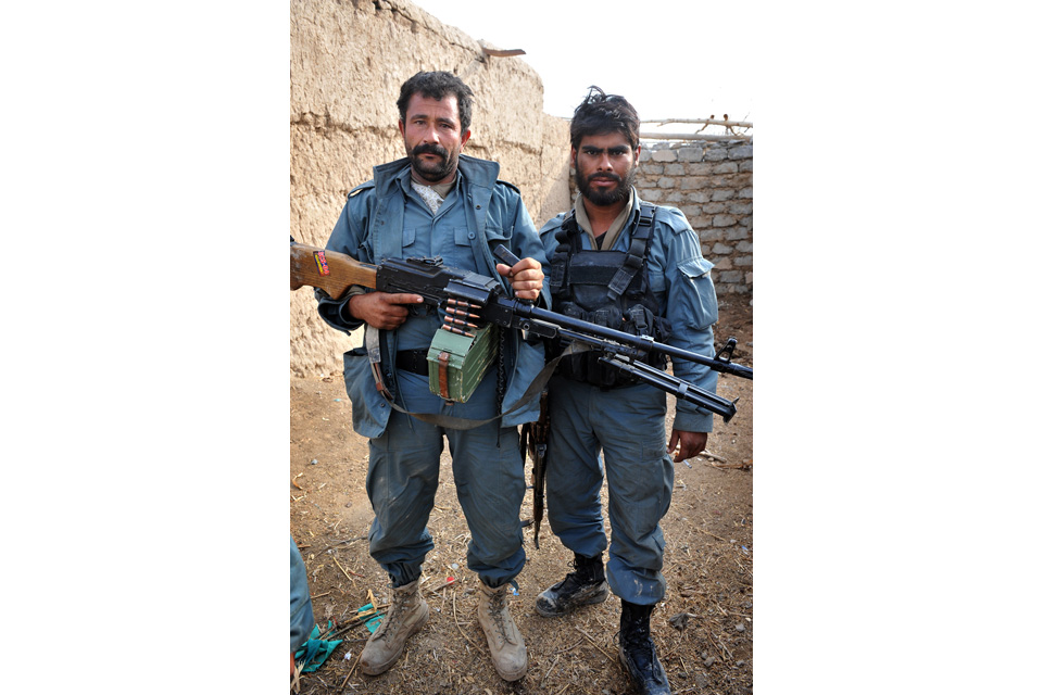 Afghan Uniform Police Officers Abdul and Torjan