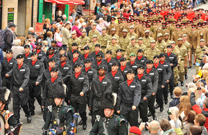 Troops on parade at the Armed Forces Day national event in Edinburgh