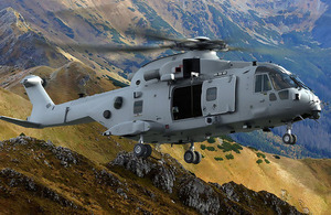 A computer generated image of a Merlin Mark 4 helicopter. ©AgustaWestland/Non-OGL