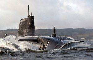 The Royal Navy's fourth Astute Class attack submarine has been formally named Audacious. Crown Copyright