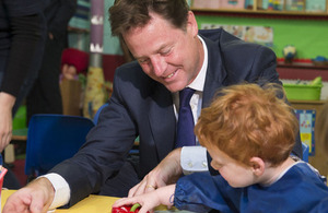 The Deputy Prime Minister visited a school in Hammersmith to deliver a speech on helping working families.