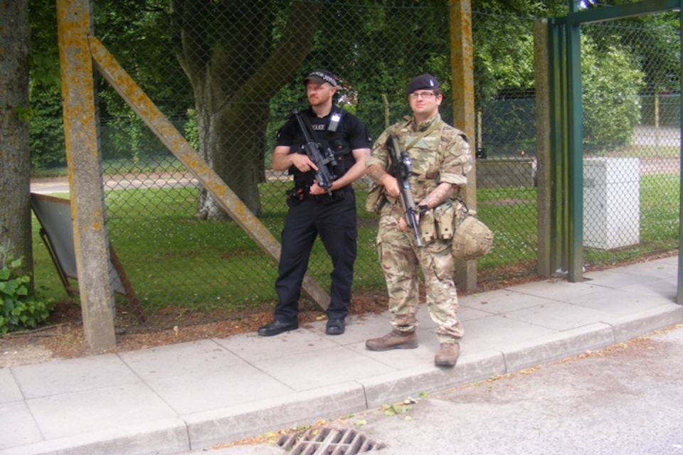 Joint patrol at Porton Down. Photo: Ministry of Defence Police. All rights reserved