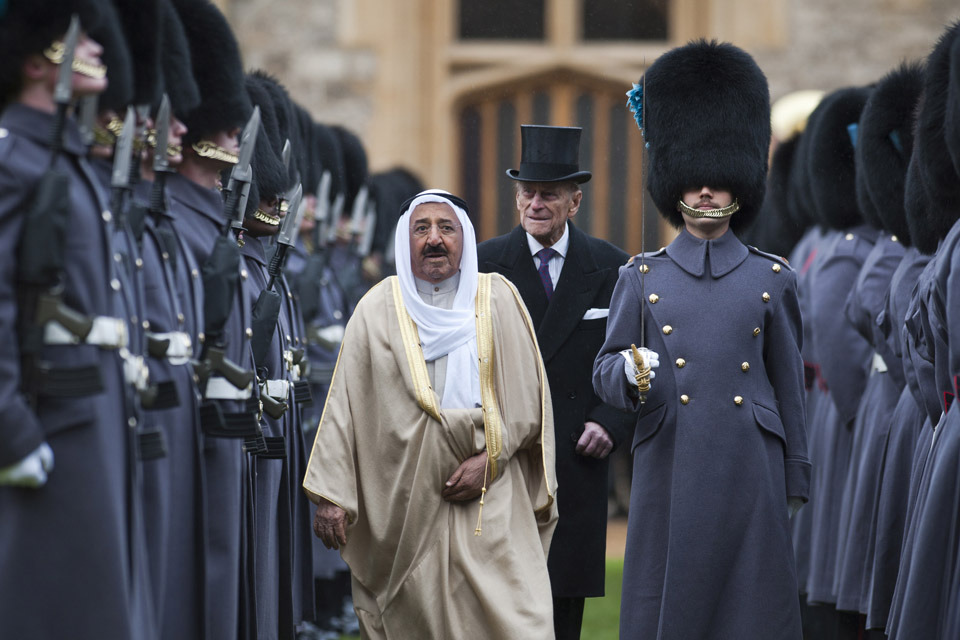 Irish Guards perform Guard of Honour for Amir of Kuwait