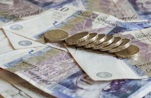 Image of UK currency, a mixture of notes and coins