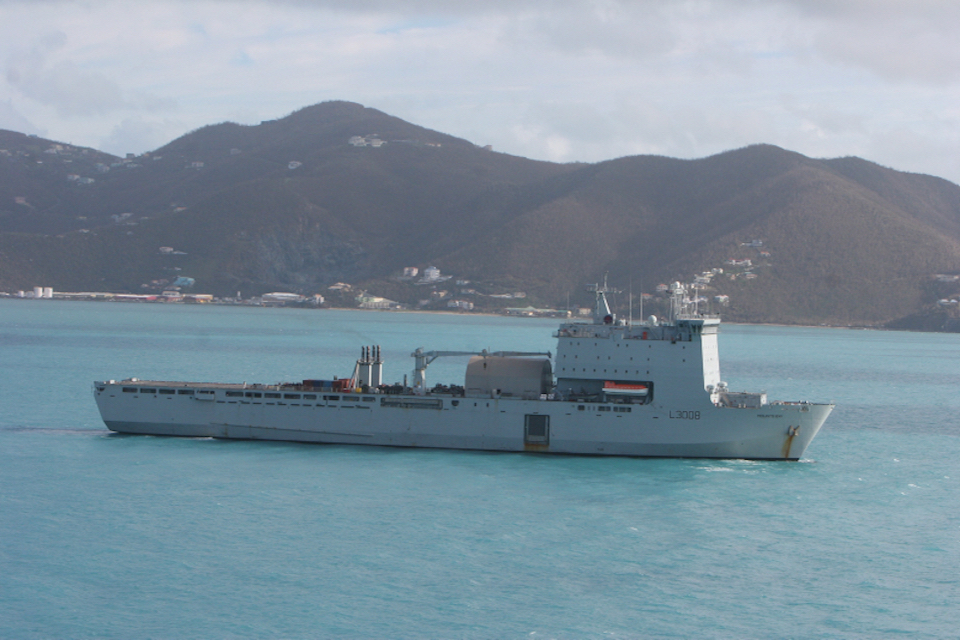 RFA Mounts Bay delivers vital aid to Caribbean islands