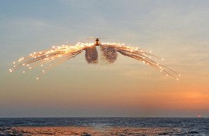 A Merlin helicopter deploys decoy flares (library image) [Picture: Leading Airman (Photographer) Maxine Davies, Crown copyright]
