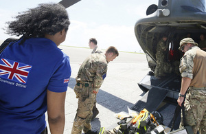 UK staff prepare to join a humanitarian needs assessment mission in Dominica.