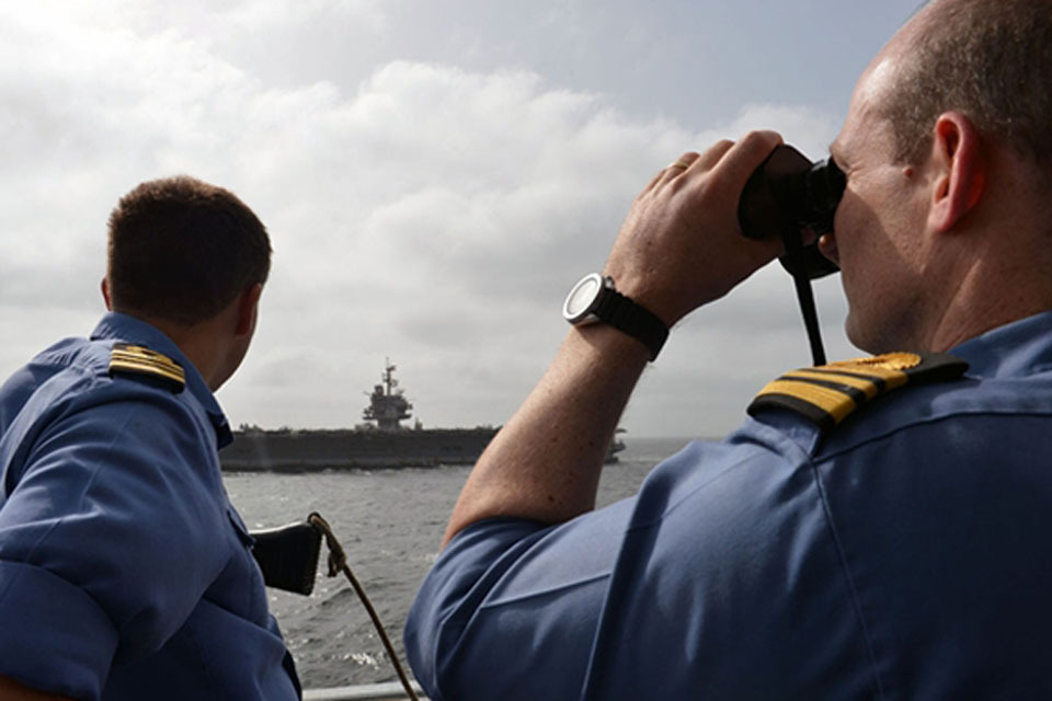 HMS Diamond joins forces with USS Enterprise
