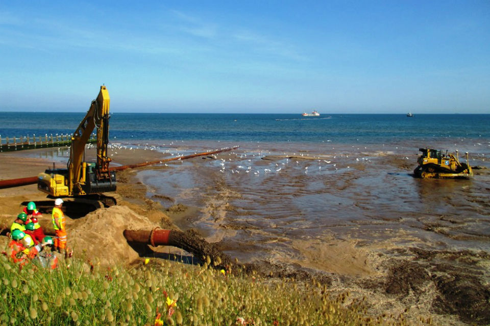 Western half of Dawlish Warren beach recharge ends a month early