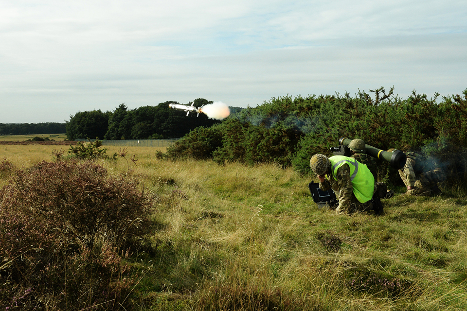 Paratroopers launch a Javelin missile during training