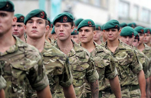 Royal Marines from 3 Commando Brigade parade through Plymouth