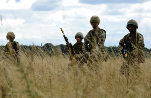 Soldiers on patrol during an exercise [Picture: Corporal Obi Igbo, Crown copyright]