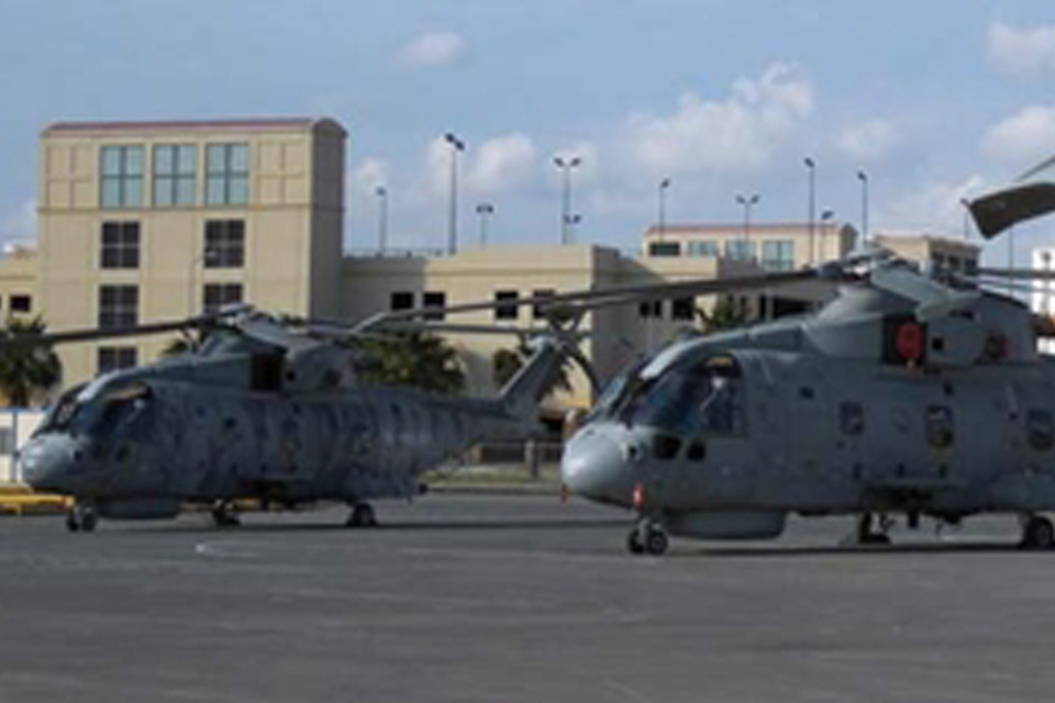 Royal Navy helicopters in NATO submarine hunting exercise