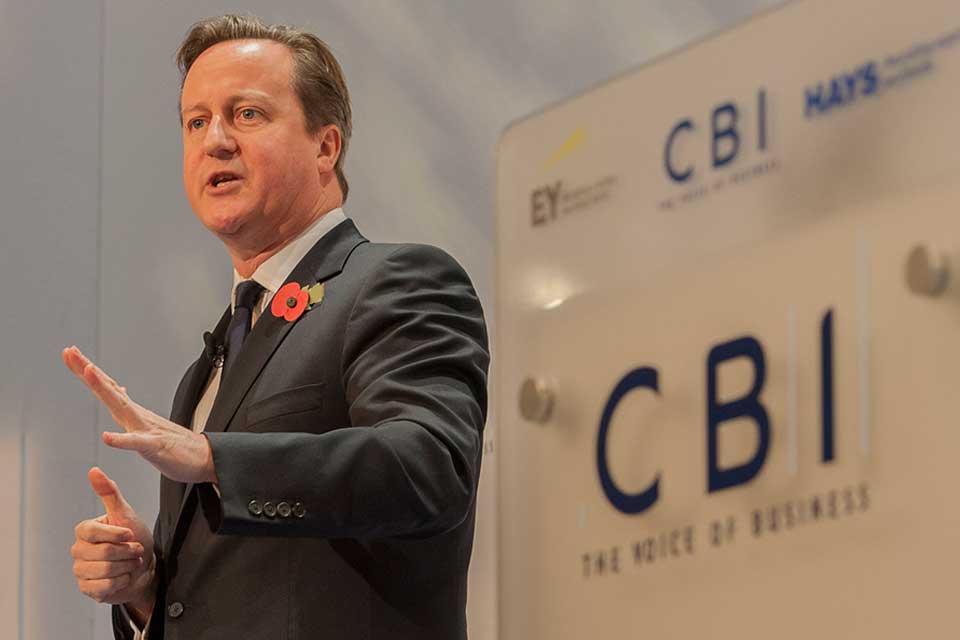 Prime Minister speaking at the CBI conference