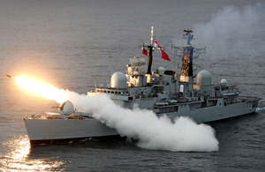 HMS Liverpool test firing the Sea Dart missile system in Scottish waters