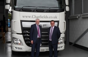 DVSA Chief Executive Alastair Peoples and Chatfields PLC Franchise Director Wayne Edwards
