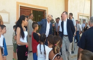 Ambassador Shorter with Father Elian Nasrallah at St. Elias church in Qaa