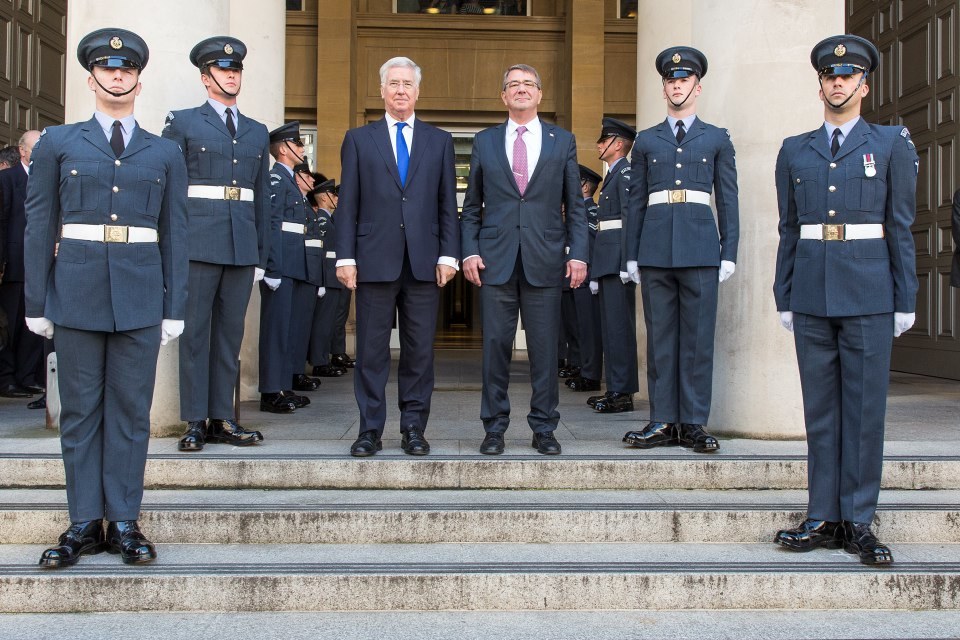 Defence Secretary Michael Fallon hosts US Secretary of Defense Ashton Carter
