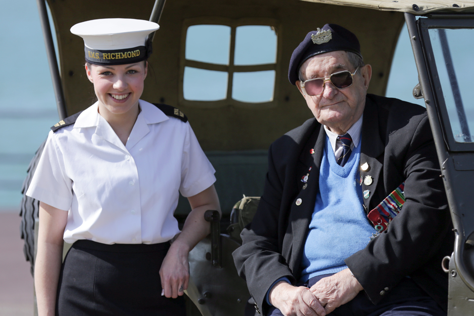 Able Seaman Sarah George with Frank Rosier 