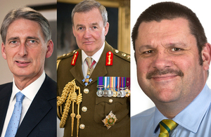 Defence Secretary Philip Hammond, Chief of the Defence Staff General Sir Nicholas Houghton and Permanent Secretary Jon Thompson [Pictures: Crown copyright]