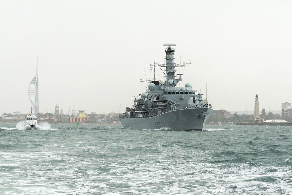 HMS Richmond sets sail for the Atlantic