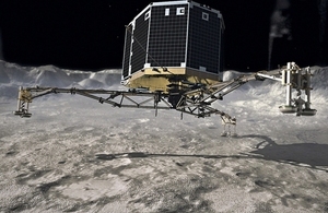Philae space lander touching down