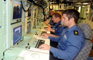 Royal Navy submariners at work