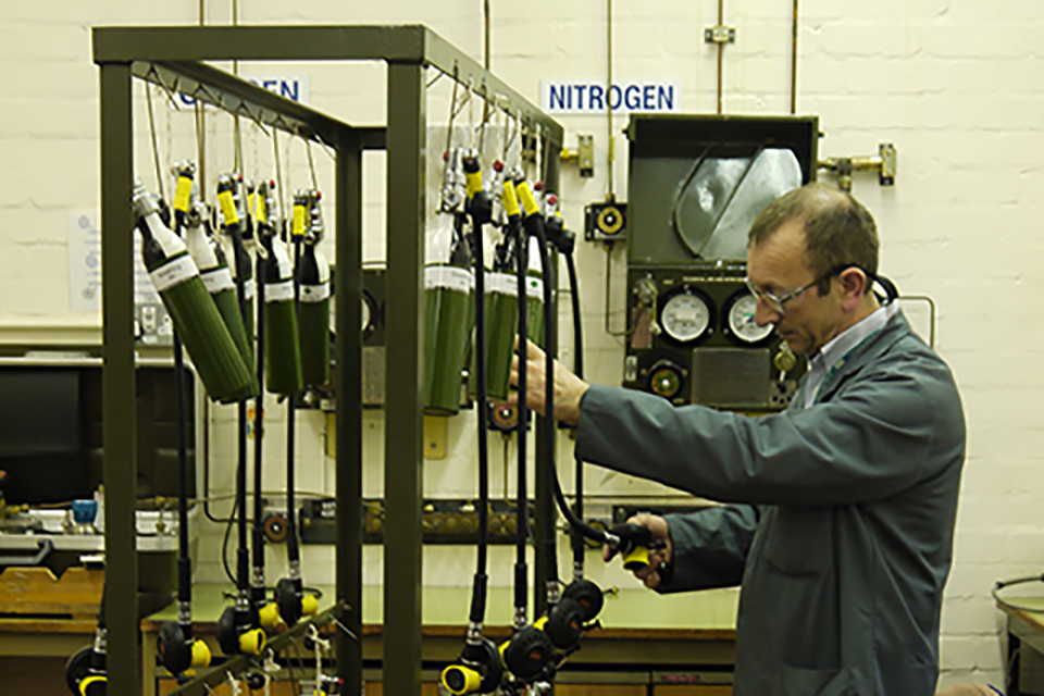 A cylinder leak test