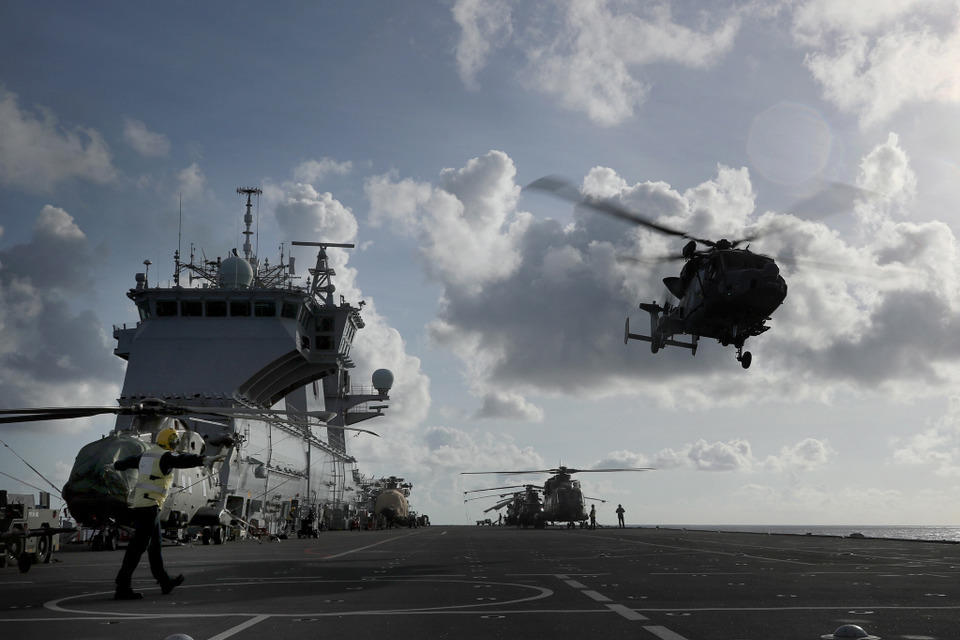 HMS Ocean arrives in Caribbean to boost UK disaster relief effort