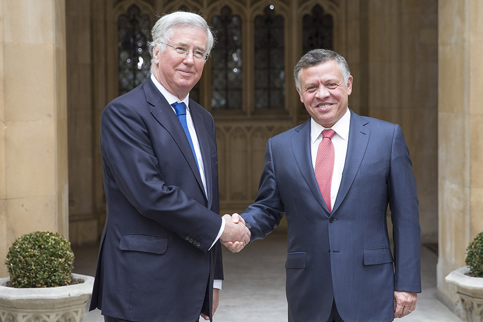 UK Defence Secretary meets King of Jordan