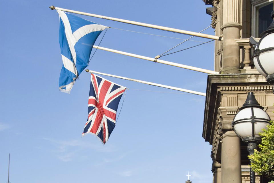 Union flag and saltire