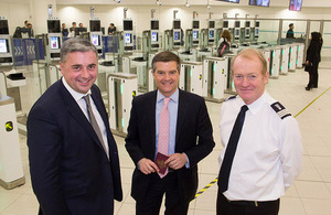 Immigration Minister opens ePassport gates at Gatwick airport