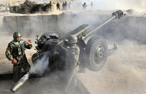 An Afghan National Army gun crew